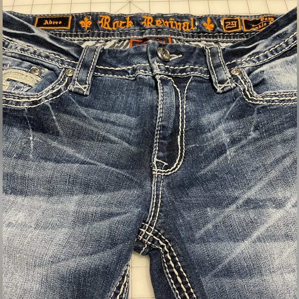 ROCK REVIVAL EASY ANKLE SKINNY ABREE JEANS SIZE 29
